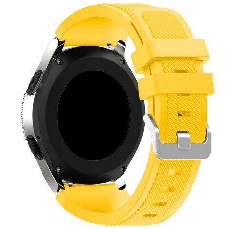 Curea ceas Smartwatch Samsung Galaxy Watch 46mm, Samsung Watch Gear S3, iUni 22 mm Silicon Yellow